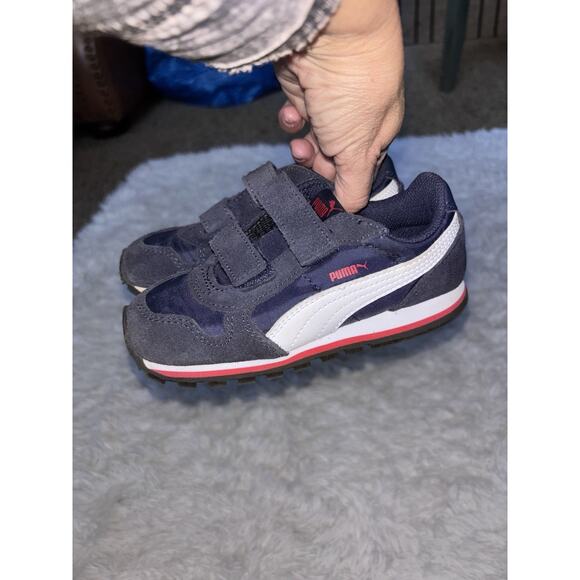 Puma toddler boy sz. 10 classic blue/red suede strap closure sneaker. Exc. cond - Picture 2 of 13